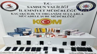 19 adet gümrük kaçağı cep telefonu ve çok sayıda aksesuar ele geçirildi