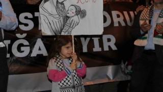 Ankara Filistin Dayanışma Platformundan İsrailin Refaha gerçekleştirdiği saldırılara protesto yürüyüşü