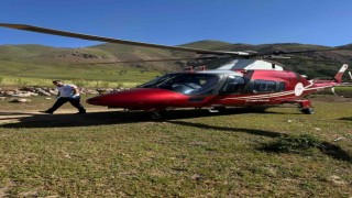 Arı sokması sonucu bilinç kaybı yaşayan hasta, ambulans helikopterle Erzuruma sevk edildi