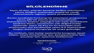 Aziz Yıldırım, Ali Koçun televizyon programına çıkma teklifini reddetti