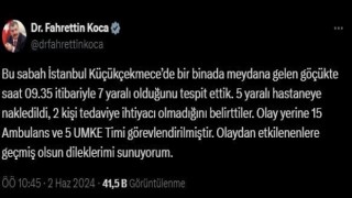 Bakan Kocadan Küçükçekmecede çöken binayla ilgili açıklama
