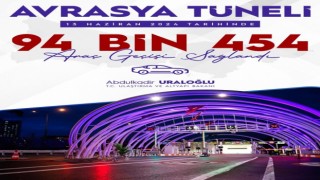 Bakan Uraloğlu: “94 bin 454 birim araç sayısı ile Avrasya Tünelinde yeni trafik rekoru kırıldı”