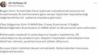 Bakan Yerlikaya: (İzmirdeki) Patlamada maalesef 4 vatandaşımız hayatını kaybetti