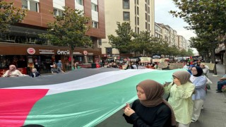 Balıkesirde lise öğrencilerinden Gazzeye destek yürüyüşü