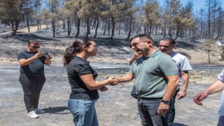 Başkan Günel yangın alanında incelemede bulundu