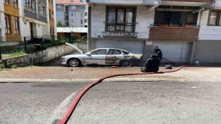 Boluda kaynak yapılan otomobil kül oldu