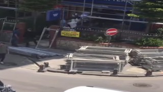 Çekmeköyde inşaat işçilerinin tekel bayisine saldırı anı kamerada