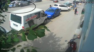 Çorumda 2 polisin yaralandığı kaza kamerada