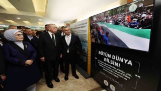 Cumhurbaşkanı Erdoğan, Filistin sergisini gezdi