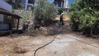 Datçada mahalle ortasında korkutan yangın