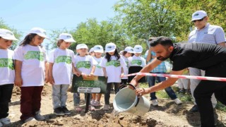 Diyarbakırda fidanlar miniklerin eliyle toprakla buluştu