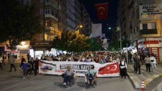 Elazığda yüzlerce kişi Filistin için yürüdü