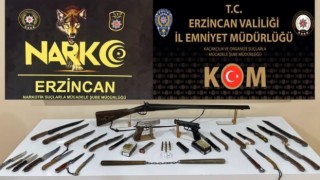 Erzincanda 8 adrese eş zamanlı operasyon
