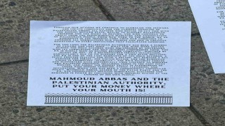 Filistin hükümeti karşıtı Filistinli gruptan BM Filistin Daimi Temsilciliği binasın önünde protesto