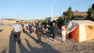 Gemlik sahillerinde çadır operasyonu