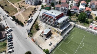 Hasan Doğan Gençlik Merkezinde kompozit cephe imalatı yapılıyor