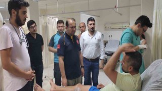 İl Sağlık Müdürü Şenkul, yangından etkilenen şahıslara geçmiş olsun ziyareti