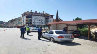 İskilipte dron destekli trafik denetimi