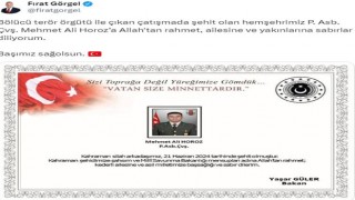 Kahramanmaraşlı Şehit İçin Taziye Mesajı: “Başımız Sağolsun”
