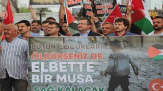 Karapınarda Filistine destek yürüyüşü