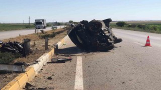Konyada kontrolden çıkan cip takla attı: 3 yaralı