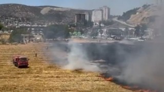 Kuşadasındaki kuru ot yangını itfaiyenin hızlı müdahalesiyle söndürüldü