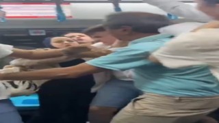 Marmarayda tekmeli yumruklu kavga kamerada