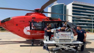 Mavi Bebek hastalığı teşhisi konan bebek Ambulans Helikopter ile Ankaraya sevk edildi