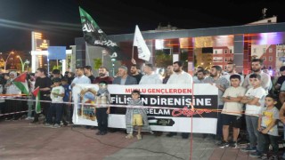 Muşta İsrailin Gazzeye saldırıları protesto edildi