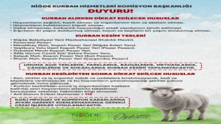 Niğdede Kurban Kesim Yerleri Belirlendi