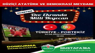 Osmaniye’de Dondurma ikramlı dev ekranda milli maç heyecanı