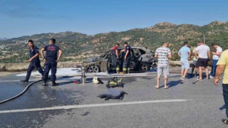Otomobil önce alev topu, sonra metal yığınına döndü