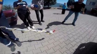 Otomobilin motor kısmına giren yılan paniğe neden oldu