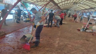 Şehzadelerde kurban kesim yerlerine anında temizlik