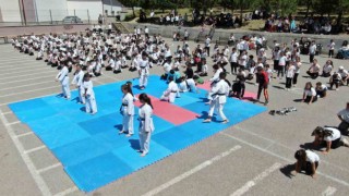 Sivasta 450 kişilik karate gösterisi dikkat çekti