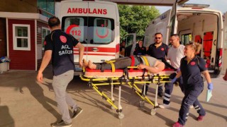 Taklalar atan traktör şaha kalktı: 1 yaralı