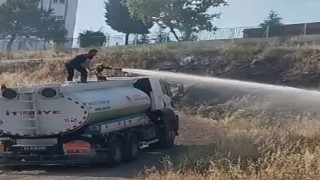Tavşanlıda ot yangını kısa sürede söndürüldü