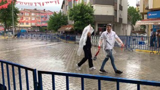 Tekirdağda sağanak yağış etkili oldu