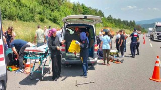 TEMde minibüs takla attı: 1 ölü, 10 yaralı