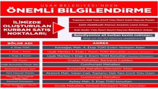 Uşakta kurban kesim noktaları belli oldu