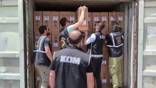 Yılport Limanında 31 bin 500 paket gümrük kaçağı sigara ele geçirildi