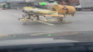 3 tekerli at arabası ile seyahat etti, trafiği tehlikeye attı
