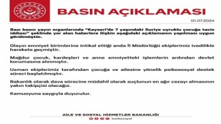 Aile ve Sosyal Hizmetler Bakanlığından Kayserideki taciz iddialarına ilişkin açıklama