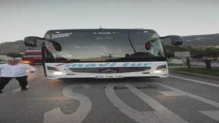 Amasyada yolcu otobüsü yayaya çarptı