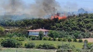 Anızlardan makilik alana sıçrayan yangın yerleşim yerlerine ulaşmadan söndürüldü