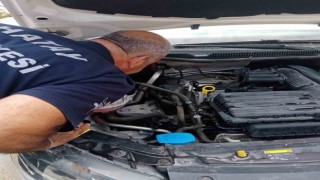 Aracın motor kısmına giren yavru kedi kurtarıldı