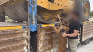 Asfalt silindirinde uyuşturucu sevkiyatı