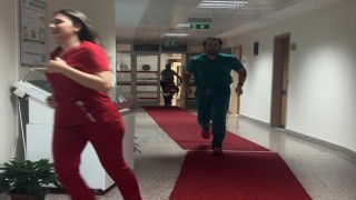 Babaeski Devlet Hastanesinde mavi kod tatbikatı