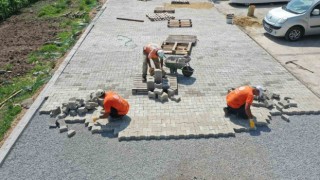 Başiskelede parke yol çalışmaları devam ediyor