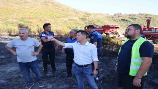 Başkan Ünlü yangın alanlarında incelemelerde bulundu